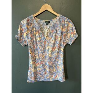 Ralph Lauren Jeans Co Orange Paisley Women’s XS Top 3/4 Sleeve